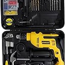 STANLEY SDH550KPA-IN 550W 13mm Corded Single Speed Hammer Drill Machine and Hand Tool Kit (120-Pieces) - Includes Hammer Drill, Measurement Tape, Drill Bits, Hammer, YELLOW & BLACK-12