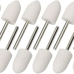 DIY Crafts Wool Felt Buffing Polishing Tool, Cylindrical, White (Pack Of 12 Pcs, Design No # 1)-1