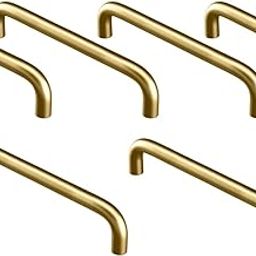 D.k 11 Modern Cabinet Handles, Brushed Gold Finish, 4-Pack, Metal Pull Bars-image-24