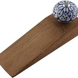 S. K. Art Handcrafted Ceramic and Wooden Pack of 1 Blue Floral Door Stopper Wedges Slip Resistant for Home Premium Door Stopper(5 Inches)-image-30
