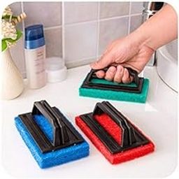 New Era Heavy Quality Kitchen Platform Cleaning Brush | Bathroom Tile Cleaning Multipurpose Scrubber Brush with Handle (Set of 2)-image-97