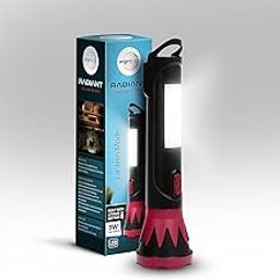 wipro Radiant Dual Light LED Torch, Black & Red, Standard|Rechargeable Emergency Light | ABS Plastic| Dual Mode - Torch and Side Light|Li Ion Battery-14