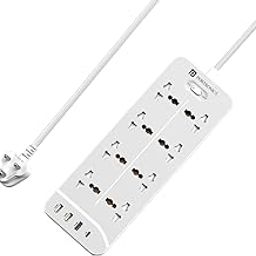 Portronics Power Plate 23 Extension Board with 20W Type-C PD Charging, 8 Universal Sockets, 3 USB Ports, 3 Meter Long Cord, 2500 Watts, Multi Plug for Home Appliances & Office (White)-26