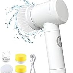 Electric Spin Scrubber with 4 Brush Rechargeable-Bathroom Bathtub Kitchen Scrubber Cleaning Brush -Grout Brush for Cleaning Wall,Tile Floor,Tub,Toilet,Window,Bathroom and Kitchen Stove Cooker-image-36