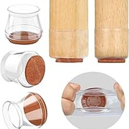 QUENT 4 PCS Silicone Chair Leg Floor Protectors | Rubber Caps to Prevent Scratches, Reduce Noise, Anti-Slip | Furniture Covers for Stool Anti-Noise (Large-Clear)-17