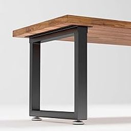 Metal Table Legs 28 inch Height x 17.7 inch Wide with Adjustable Protector Feet, Industrial & Rustic Style Heavy Duty Metal Furniture Legs for Desk/Table, (Bear Up to 800lb), Black, Set of 2-picture-18