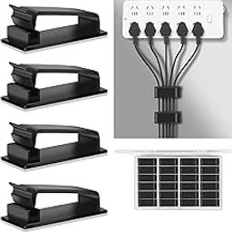 MOXWARE 50Pcs Self Adhesive Cable Management Clips, Large Cable Organizers Wire Clips Cord Holder for TV PC Laptop Ethernet Cable Desktop Home Office (Black)-image-53