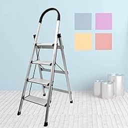 Plantex Premium 4 Step Ladder/Wide Anti Skid Step Ladder- Capacity Upto 𝟭𝟱𝟬 𝗸𝗴 - Made in India(Anodize-Silver)-image-55