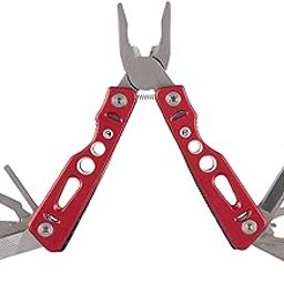 FLOMBIFY LS9 Experience the Ultimate in Portability and Functionality with Our Stainless Steel Folding Pliers and Multitool Set - Your Perfect Outdoor Companion (Red Multifunction mini plier)-22
