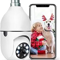 TUPERMAR Wi-Fi CCTV Security Camera Dual Lens HD Bulb Holder 360 1080p WiFi Auto Rotation Colour Night Vision Two Way Audio, Video Recording AI Motion Detection use for Home, Office Security-12