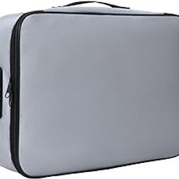 Fireproof Document Bag Portable Document Organizer for Home Office Documents Gray with Lock-image-16