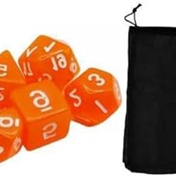 UJEAVETTE Toy 5x7 Pieces Polyhedral Dices Set Multipurpose for Activities Table Games KTV Orange Game Pieces, Parts-image-42
