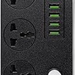 Heavy Duty Spike Guard 2500W Power Strip Extension Box with USB with 3 Socket, 5 USB and 1 Type C Out, 200cm Power Wire (Pack of 2)-0