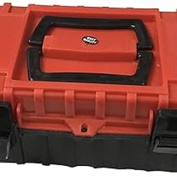 Heavy Duty Plastic Red and Black Tool Box with Tray (14inch)-43