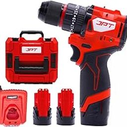 JPT Pro Series 12v Heavy-Duty Brushless Drill Machine | 65N.M Torque | 0-1750RPM Speed | 25+3 Torque Setting | 10MM Metal Keyless Chuck | 2000mAh Battery with Fast Charger-14