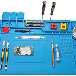 Premium Heat Resistant 932°F Silicone Soldering Mat, Large Anti Static Magnetic Electronic Repair Work Mat for BGA and Gun Soldering Iron, Workbench, Cell Phone Laptop Repair, 17.7'' *11.8 ''-image-4