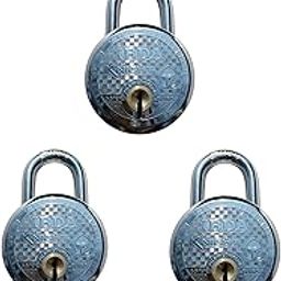 IBDA 3 Locks with Same Key | Multiple Locks with Single Key | Common Key Lock | Steel Body | Lock for Home, Shutter, gate, Door, Shop, Outdoor | Same Key Lock Set of 3 with 4 Keys (KNT-4CK-03)-image-18