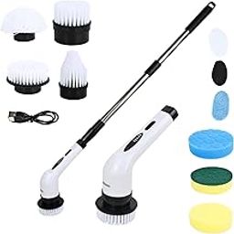 Electric Spin Scrubber for Cleaning, Electric Mop for Floor Clean with 9 in 1 Replaceable Brush Heads, Power Scrubber for Shower, Bathroom, Tub, Tile, Kitchen, Car, Floor Cleaning-13