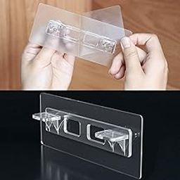JIALTO Shelf Support Pegs - Innovative Punch-Free Plastic Brackets for Cabinet and Closet Shelves, Self-Adhesive Clips for Kitchen, Furniture, and Bookshelves (Partation Hook, 4)-4