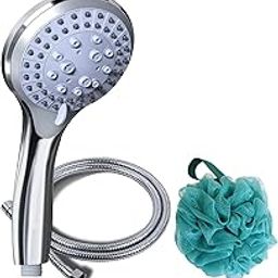 Exello - Hand Shower, Rain Shower with 5-Function Hand Shower, Shower Head with 1.5 m Heavy Stainless Steel Metal Hose and & Wall Mount for Bathing and Spa (Handshower Set)-image-51