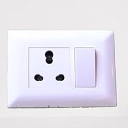 Schneider Electric - Livia White - For Large Appliances ~ Schneider 6A/16A 3-pin Socket Outlet with Shutter + 16AX 1 way switch-96