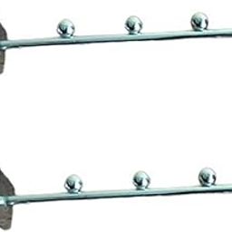 Q1 Beads Steel Tube Straight Hanger 150 mm/6 inch Square Pipe Hooks Hanger for 15x30 mm Square Tube -Supermart Shelf Accessories(Chrome)-2 Pack-2
