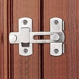 Heavy Duty Stainless Steel Hasp Latch Lock, Security Sliding Door Buckle Door Guard, Door for Window, Cabinet, Fitting Accessories, (Pack of 1)-image-79