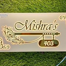iCreations® Personlized Acrylic Nameplate with LED Lights for Home Entrance Outdoor (8 x 16 Inch)-image-90