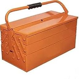 HORSE TOOL BOX 5 Compartments with 4 trays Home Professional and Powder For Home & Garage Use (Orange)-image-11
