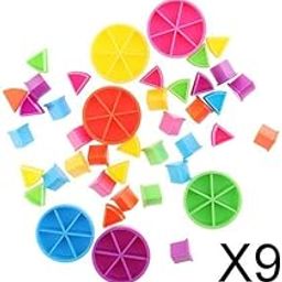 ATORSE Toy 9xPack of 42 Pieces Trivial Pursuit Game Pieces Pie Wedges for Math Fractions-Toys & Hobbies-Games-Game Pieces Parts-image-84