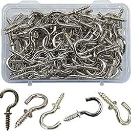 Sahmbi Innovations Assorted Set - Screw in Cup Hooks – Metal Nickel Plated DIY Self Tapping (40mm / 1.5 inch)-image-10