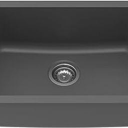 Carysil Quartz Q 320 Single Bowl Kitchen Sink, Real Stone Finish, 304 Stainless Steel Coupling, Kitchen Sink with Sloping Drains, 24x18x8 inches, Basalt Grey-picture-14