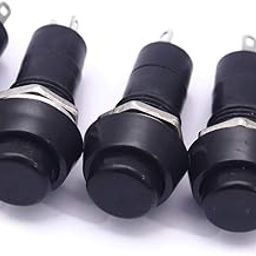 Electronic Spices PACK OF 5 On/Off 2 pin Self-Locking Latching Push Button Switch Locking Car, Boat Dashboard IN BLACK-75