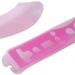 OSTENT Soft Silicon Cover Case Skin Pouch Compatible for Nintendo Wii Remote Nunchuk Controller Color Pink-image-36