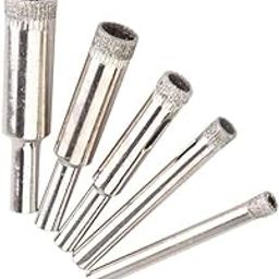 A AND S TOOL® 5 Pcs Diamond Glass Drill Bits Set Hole Saw Bottle Extractor Remover Tool for Glass Marble Granite Fiberglass Ceramic Tile 5-12mm-5