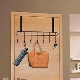 1 Piece Stainless Steel No Drill Over The Door Hanger with 7 Hook for Home and Office-image-31