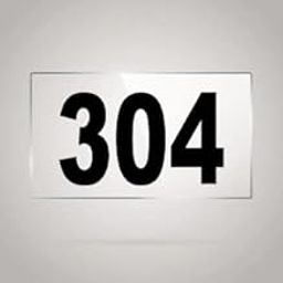 Numberplate 304 Room, Hotel, Hospital, Lodge,Apartment, Flat,Door No,College, Library, Rack Numbers Warehouse,Acrylic White Board Fixed with Blackcolor PVC Waterproof Sticker-image-56