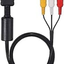 ULTRABYTES PS2 To AV Audio Video Cable RCA Cable Compatible With PS1 PS2 PS3 / AV to RCA Cable Lead / 1.8m (Black)-10