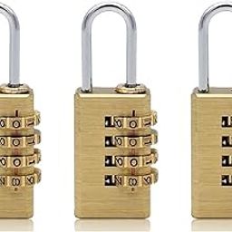 Volo 4 Digit Brass Re-Settable Combination Padlock/Password Lock/resettable Combination Lock for Travel Bags, Travel Lock, Luggage Lock (Pack of 3)-18
