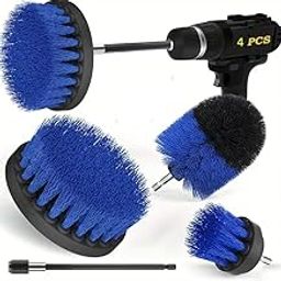 Power Drill Scrubber Brush 4PCS Set, Multi-Function Drill Brush Attachment, 5 Type of Scrubber, Scrubber Brush for Bathroom, Floor, Shower, Corner, Wheel Hub, Sink (Without Drill Machine) Blue-image-71