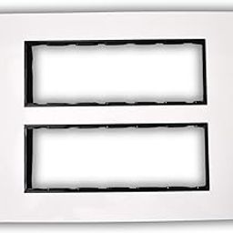 ORMOR Modular Switch Plates (12 Module,White) Silver Line Glossy Premium Polycarbonate Plate with cover for Universal Standard Modular Electrical Switches-3