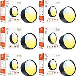 EcoEarth Neo Bluetooth Smart Led Surface Cylindrical Drum | 10 Watt |Black Housing| Warm to Cool Feel & 16 Million Colors Pack of 6-image-20
