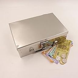 Spillbox Stainless Steel Cash Box|Vanity Box|Jewelry Box|Locker Box|Organizer|Cash Peti|Pooja Peti|Storage Box (Large)-image-41