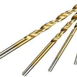 e-INFINITY Drillpro 5PCS 1/1.5/2/2.5/3mm HSS Titanium Coated Twist Drill Bits High Speed Steel Drill Bit Set for Metal as Well as P.C.B Circuit Boards, Wood, PVC ETC, Straight-9