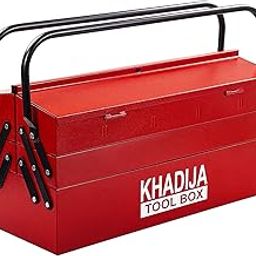 KHADIJA Metal Five Compartment Double Handle Big Storage Professional Tool Box (Red [Hut Shaped])-image-8
