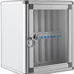 oddpod™ 12-Slot Small Aluminum Alloy Storage Box for Mobile Phones with Pocket & Transparent door/Table top & Wall Mount Safe Locker Cabinet for Cell Phones for Office, Classroom, Gym-image-6