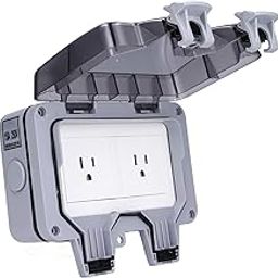 Generic Outdoor Waterproof Socket, Vertical Install Good Sealing US Style Wall Electrical Outlets IP66 Waterproof with Screw for Garages for Gardens'-13