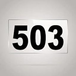 Numberplate 503 Room, Hotel, Hospital, Lodge,Apartment, Flat,Door No,College, Library, Rack Numbers Warehouse,Acrylic White Board Fixed with Blackcolor PVC Waterproof Sticker-image-88