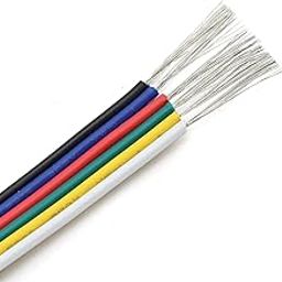 Trunking Solid 5050 LED Lamp Cable 18/20/22AWG Cable 2/3/4/5/6 Pins Electrical Wire RGB Connector Electric Cable 5Meter Connector Loom (Color : 6pin, Size : 22 AWG)-2