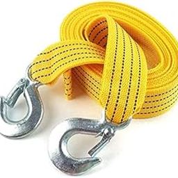 CarEmpire Premium 4M Long || Super Strong Emergency Heavy Duty || Car Tow Cable || 3 Ton Towing Strap Rope || with Dual Forged Hooks || Yellow Colour-picture-18